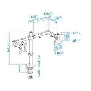 SOPORTE DE MESA TV/MONITOR TOOQ DB1232TN-B 13-32 2 BRAZOS BLACK