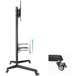 SOPORTE TV MONITOR TOOQ SUELO CON RUEDAS 37 - 70 50KG BLACK