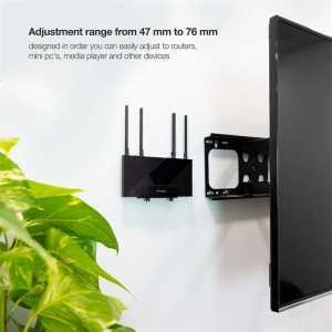 SOPORTE DE PARED UNIVERSAL TOOQ PARA ROUTER MINI PC MULTIMEDIA 5KG BLACK