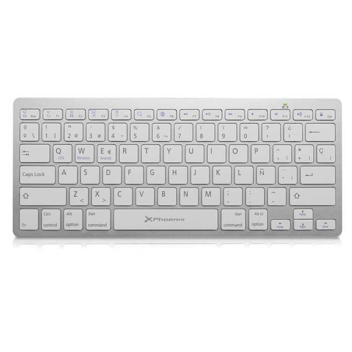 TECLADO PHOENIX ULTRA SLIM WIRELLES BLUETOOTH SILVER