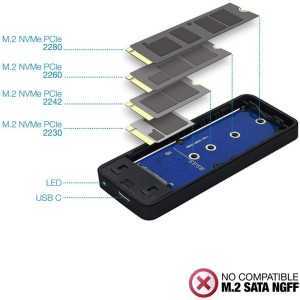 CAJA EXTERNA TOOQ M.2 NVME SSD SATA M2 USB 3.1