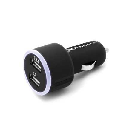 CARGADOR COCHE SMARTPHONE PHOENIX 5V 2x USB 2.1A + 1A