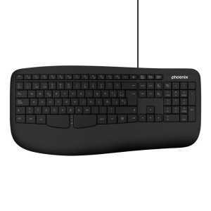 TECLADO PHOENIX K101 ERGONOMICO USB BLACK