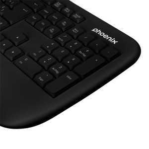 TECLADO PHOENIX K101 ERGONOMICO USB BLACK