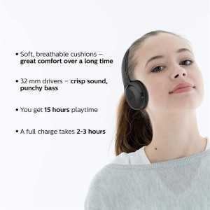 AURICULARES + MICROFONO PHILIPS TAUH202 BLUETOOTH BLACK