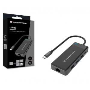 DOCK HUB CONCEPTRONIC 7IN1 USB-C 3.2 G1 2XHDMI/USB/RJ45/USCB-C PD