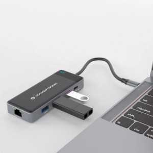 DOCK HUB CONCEPTRONIC 7IN1 USB-C 3.2 G1 2XHDMI/USB/RJ45/USCB-C PD