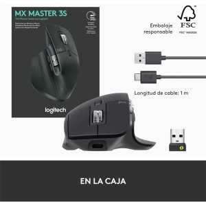 RATON LOGITECH MX MASTER 3S WIRELESS 8000DPI 7 BOTONES BLACK