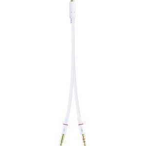 CABLE AUDIO NANOCABLE JACK 3.5/H - X2 JACK 3.5/M 20CM WHITE