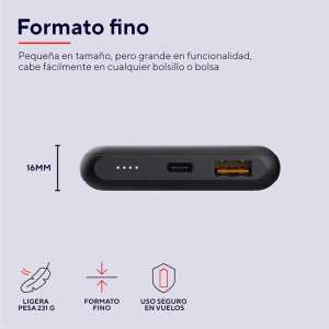 POWERBANK TRUST REDOH 10000MAH USB-A + X2 USB-C BLACK