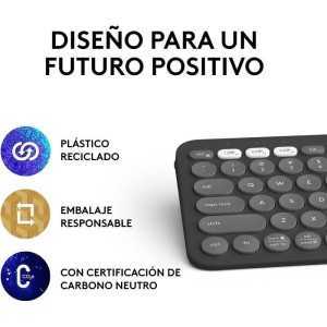 TECLADO LOGITECH PEBBLE KEYS 2 K380S WIRELESS BLACK