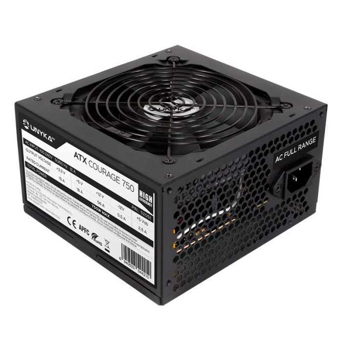 FUENTE DE ALIMENTACION UNYKA 750W GAMING COURAGE BLACK