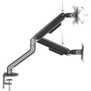 SOPORTE DE MESA TV MONITOR TOOQ ERGONOMICO ASISTIDO 17-32 BLACK/SILVER