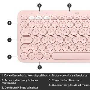 TECLADO LOGITECH K380 BLUETOOTH MULTI-DEVICE ROSE