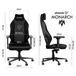 SILLA GAMING PHOENIX MONARCH CUERO TALLA R BLACK