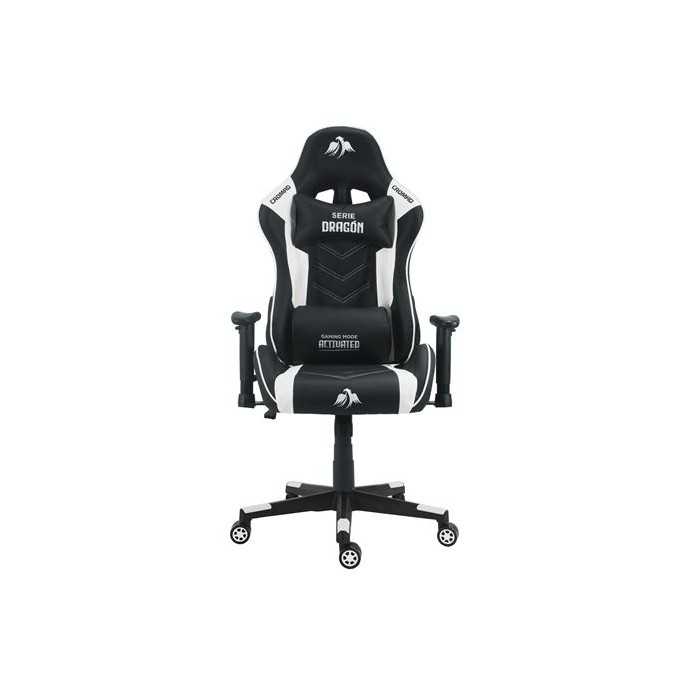 SILLA GAMING SERIE DRAGÓN BLANCA CROMAD