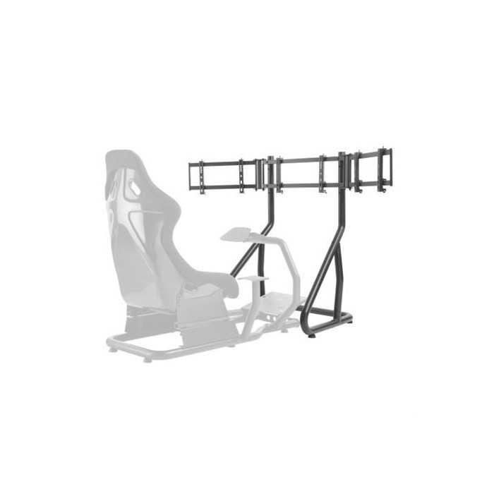 STAND PARA TRES TELEVISORES RACING SIMULATOR COCKPIT SEAT CROMAD