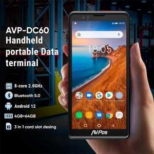 CAPTURADOR PDA AVPOS DC60 6 OCTA/4GB/64GB/WIFI/BT/NFC/2D/4G ANDROID 12