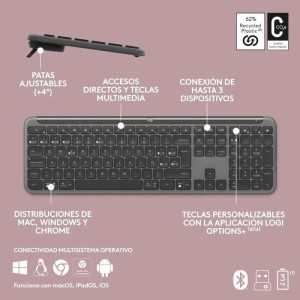 TECLADO + RATON LOGITECH MK950 SIGNATURE SLIM BUSINESS WIRELESS BT BLACK