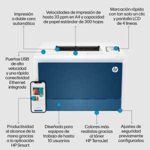 IMPRESORA HP LASERJET PRO LASER COLOR 4202DN DUPLEX BLUE/WHITE